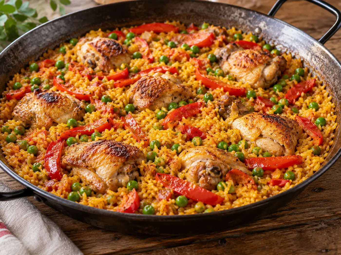 Arroz con pollo y verduras