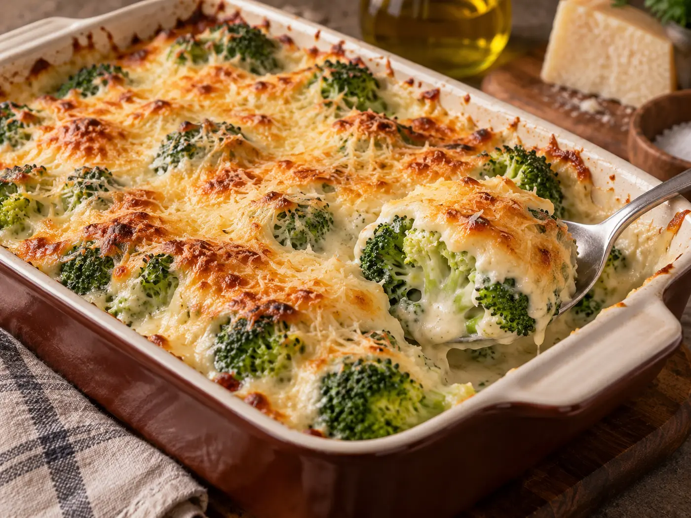 Brócoli gratinado con bechamel
