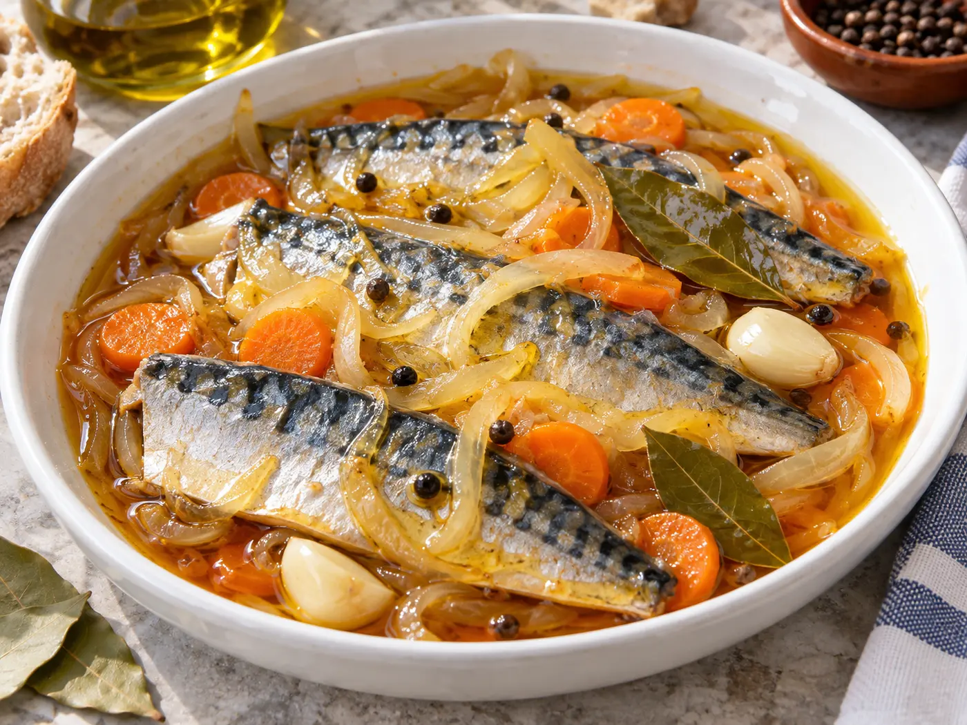 Caballa en escabeche