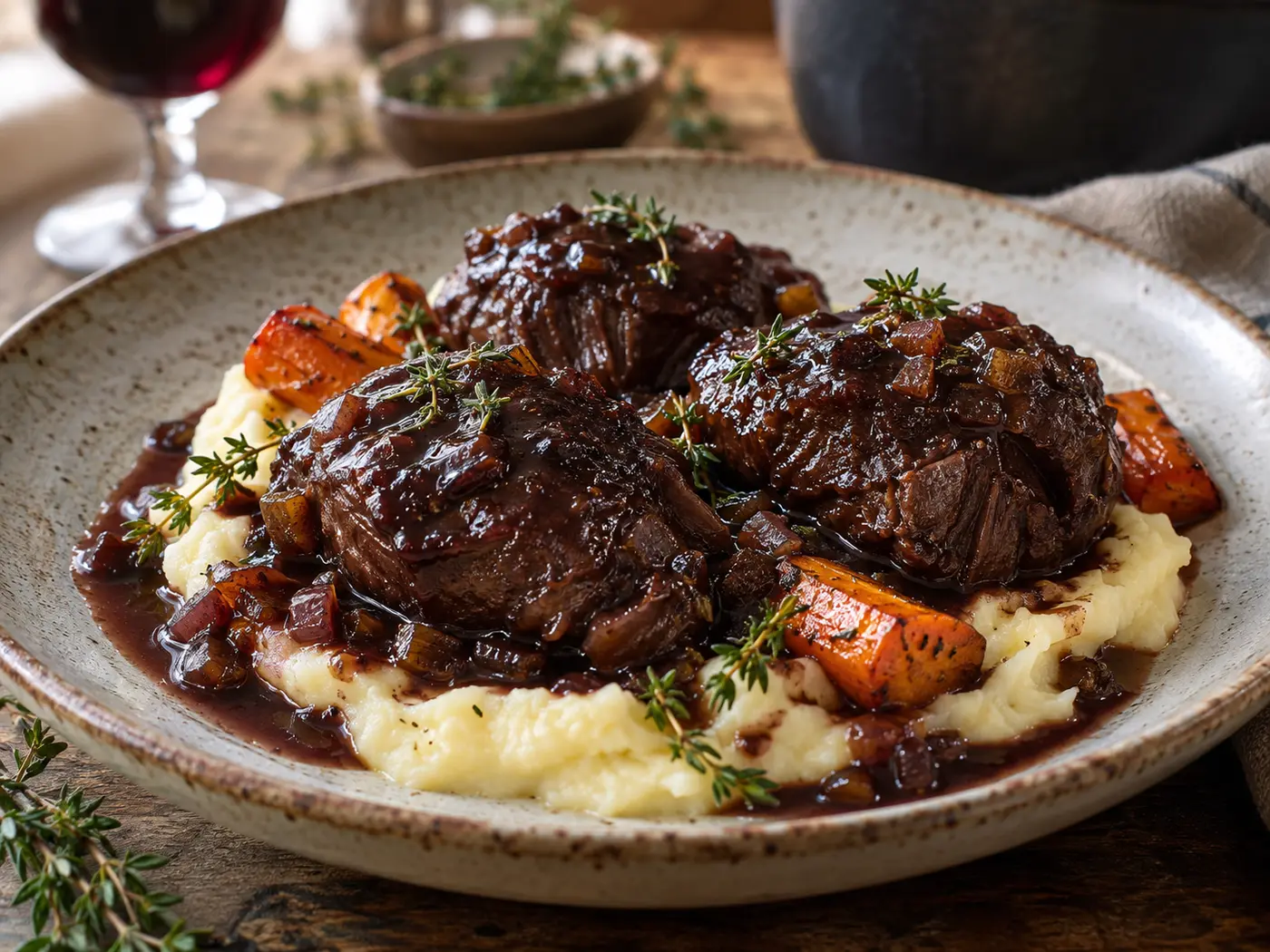 Carrilleras de cerdo al vino tinto