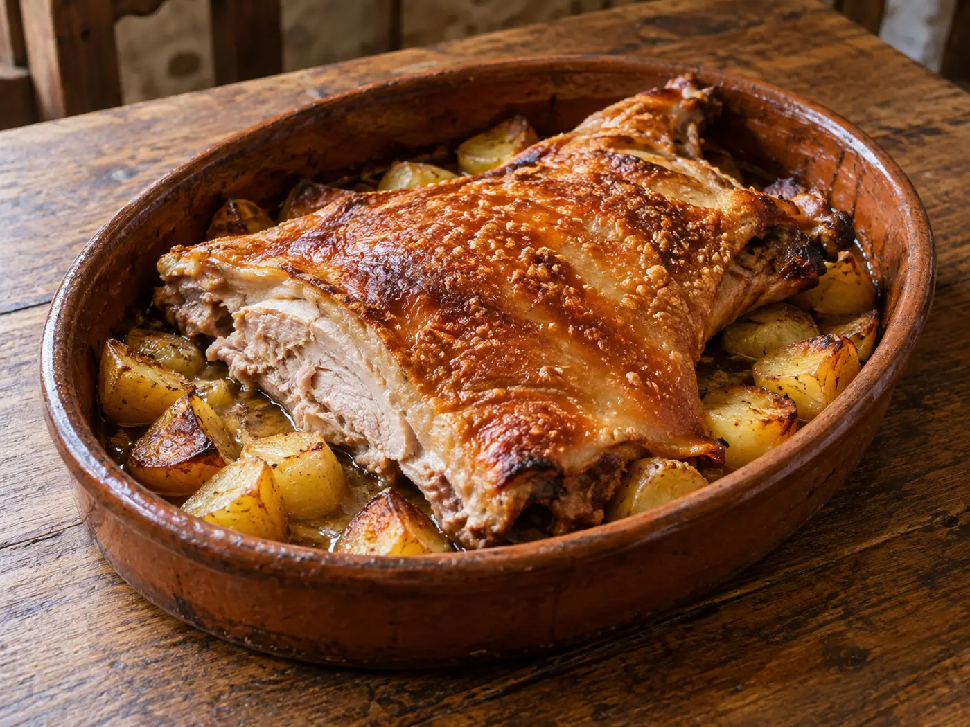 Cochinillo asado al estilo segoviano
