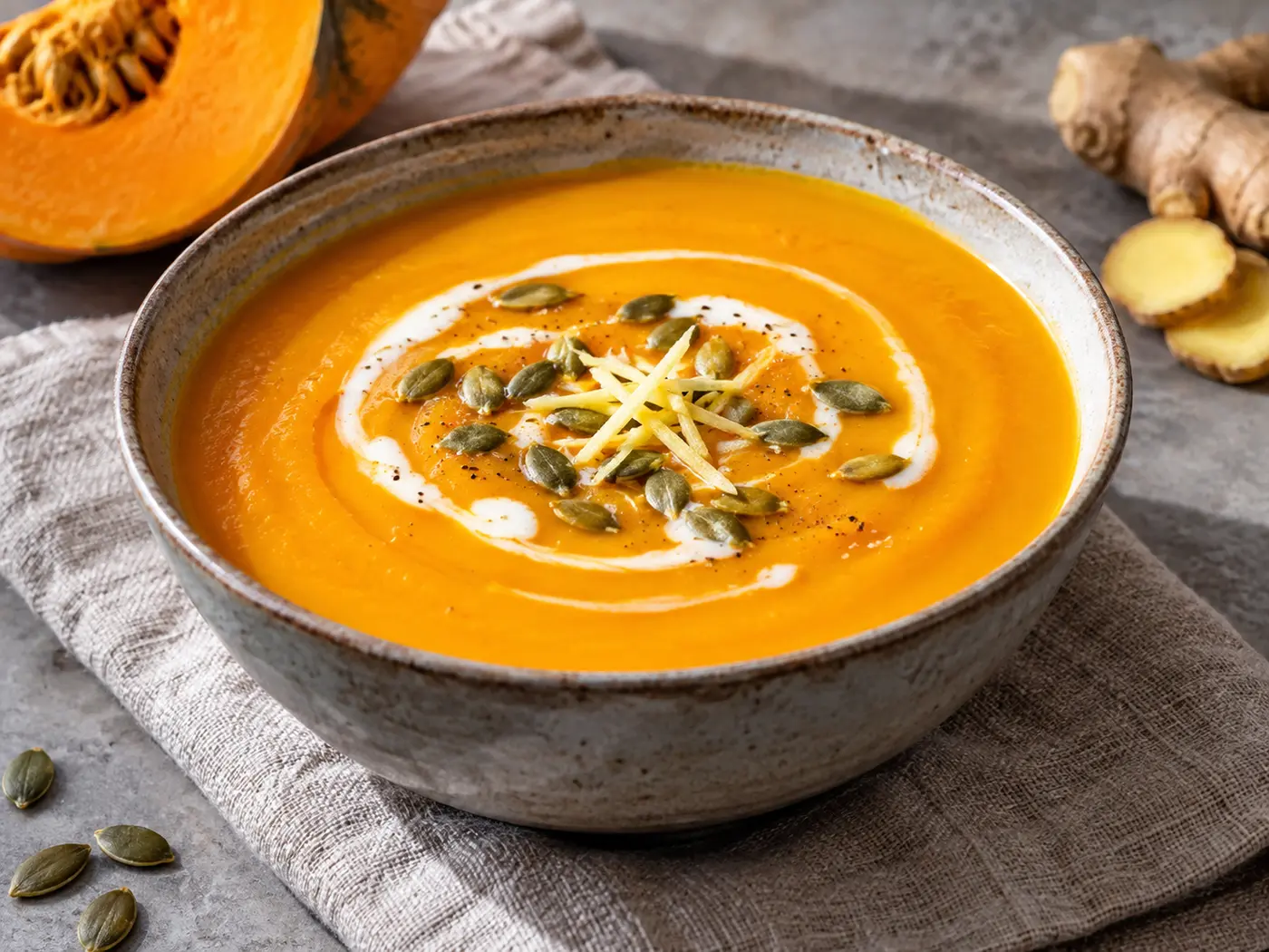 Crema de calabaza y jengibre