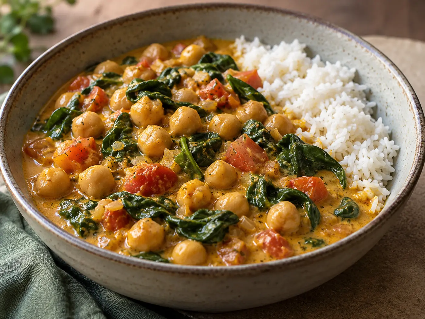 Curry de garbanzos y coco