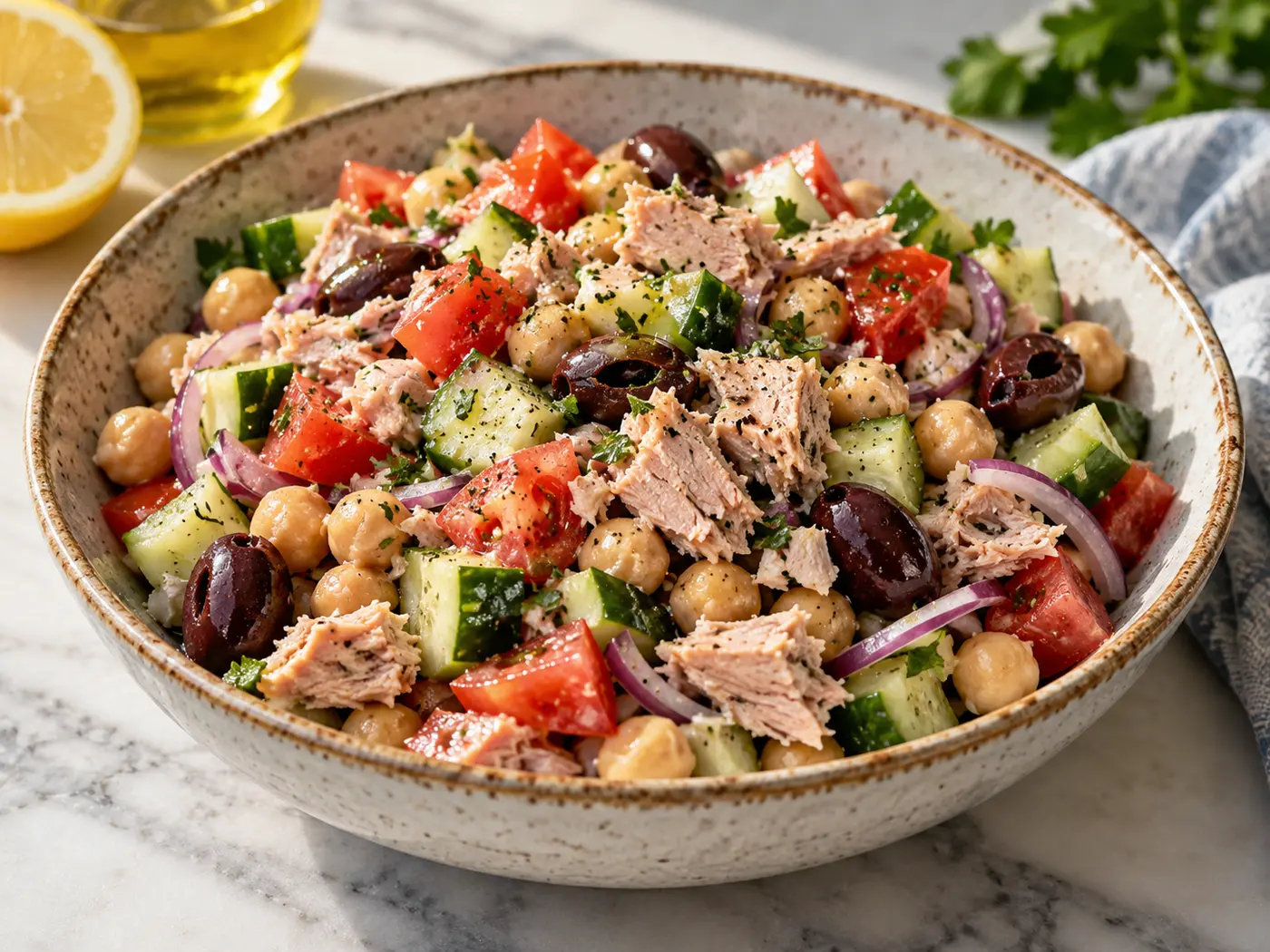 Ensalada de garbanzos y atún