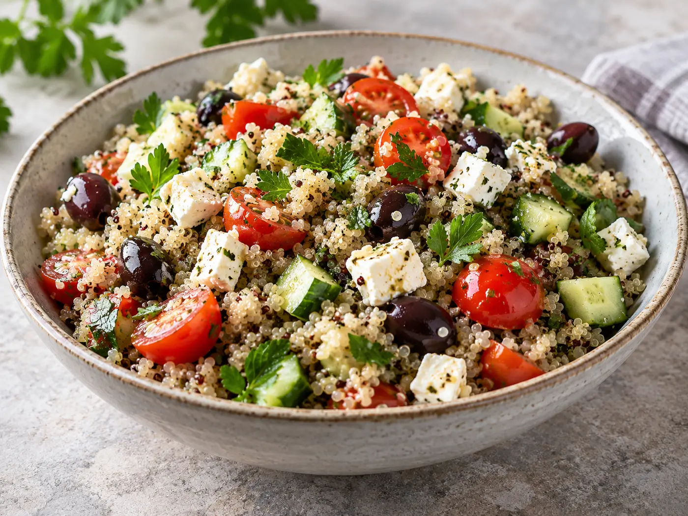 Ensalada de quinoa y feta