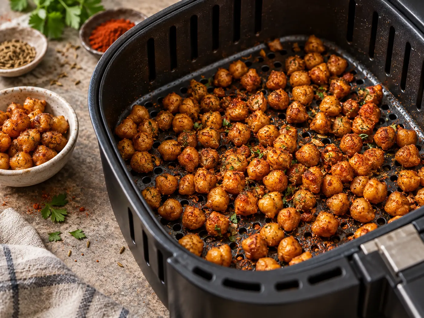 Garbanzos crujientes especiados en Air Fryer