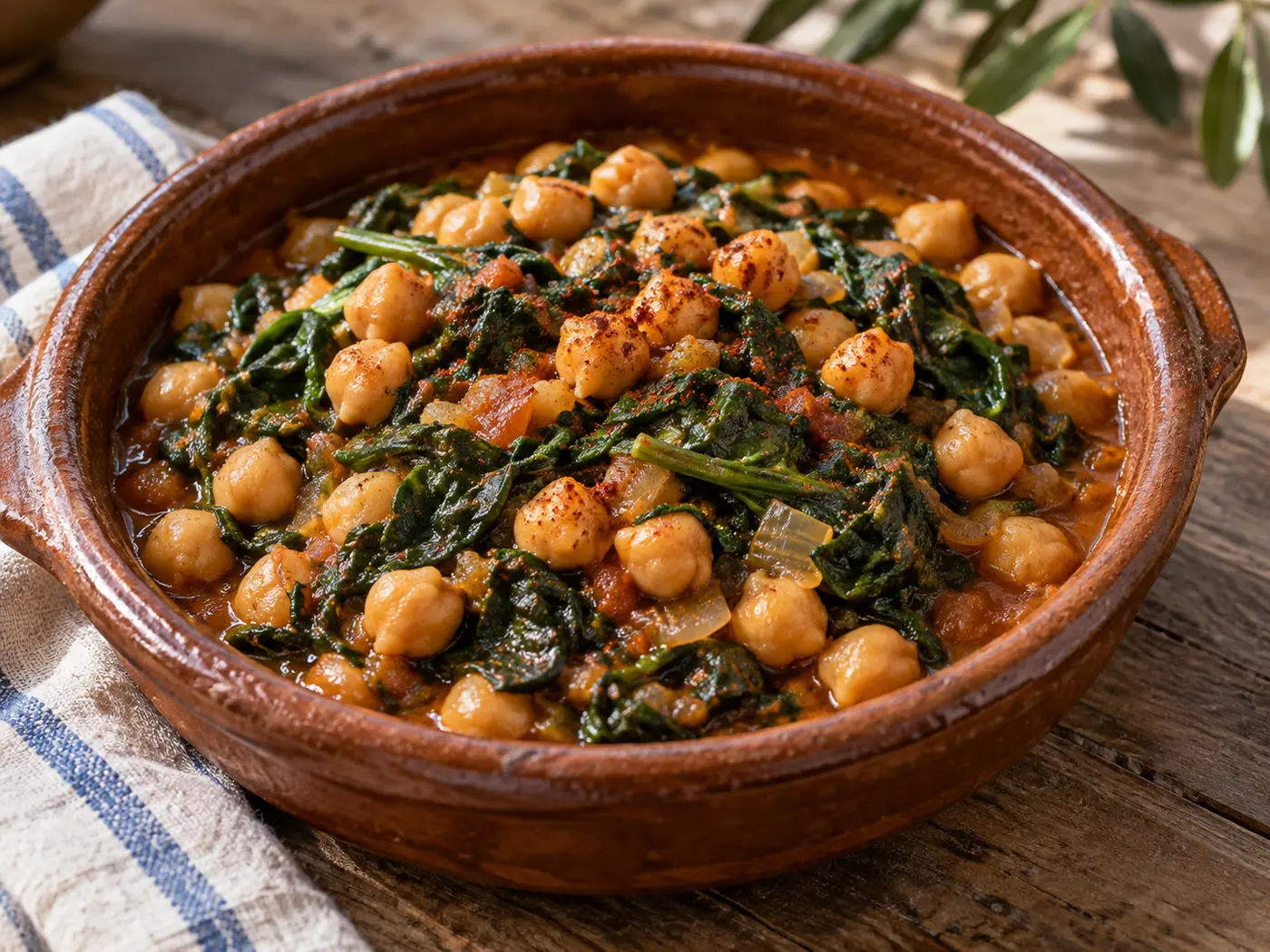 Garbanzos con espinacas