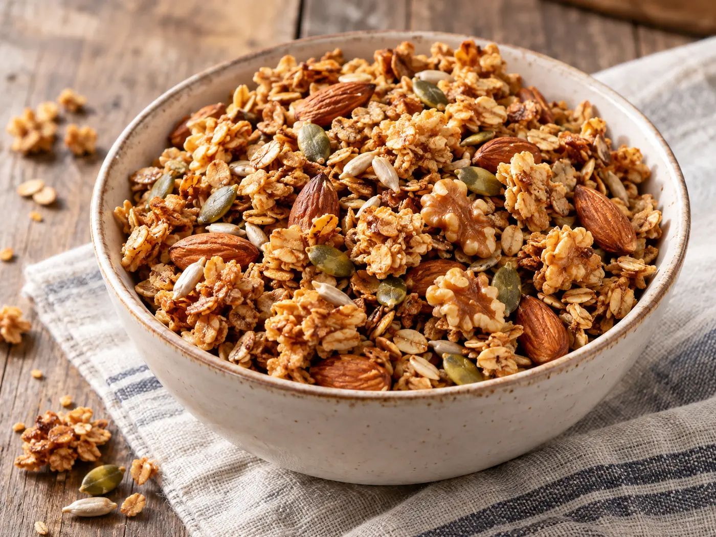 Granola casera con frutos secos