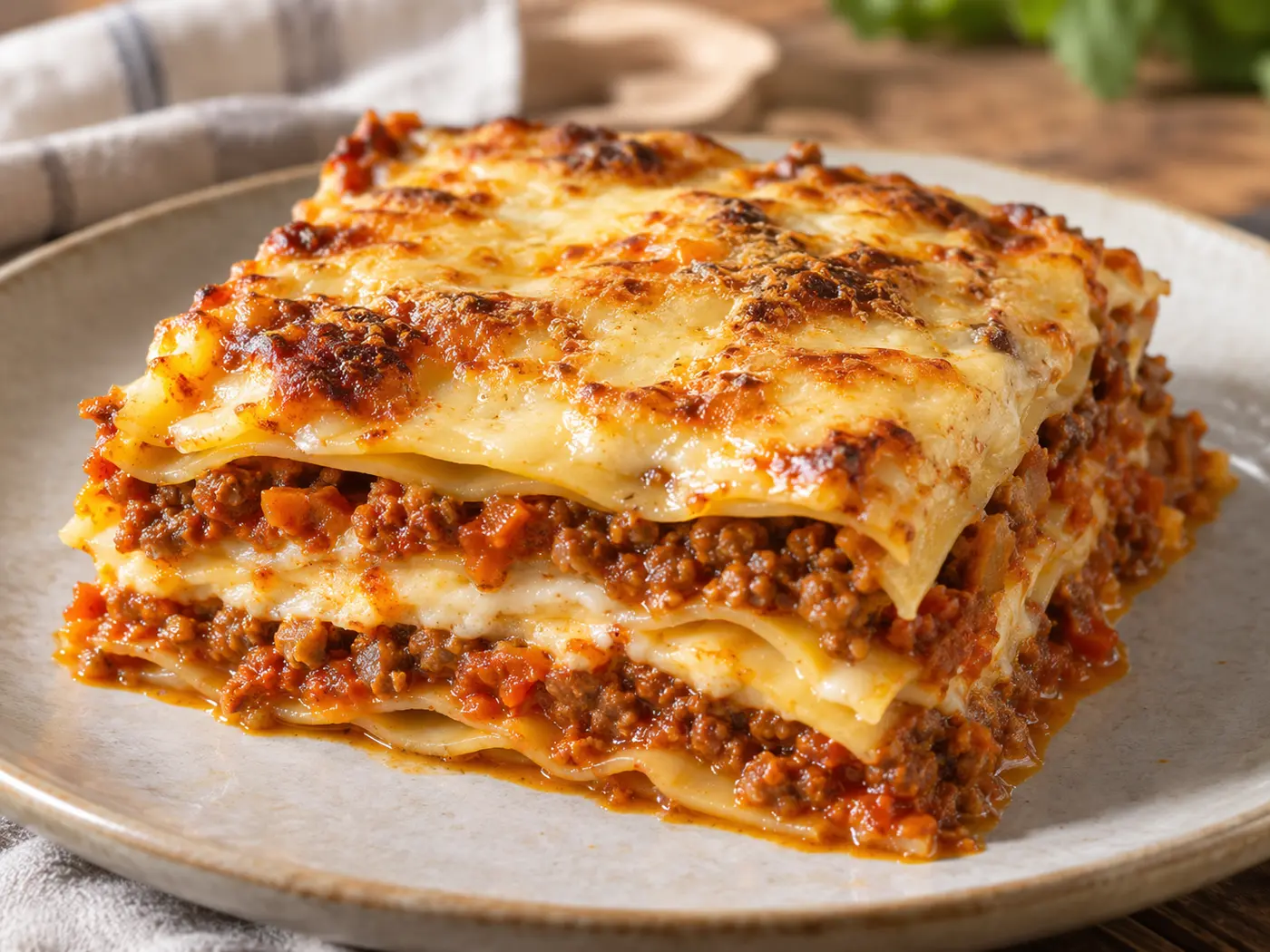 Lasaña de carne casera