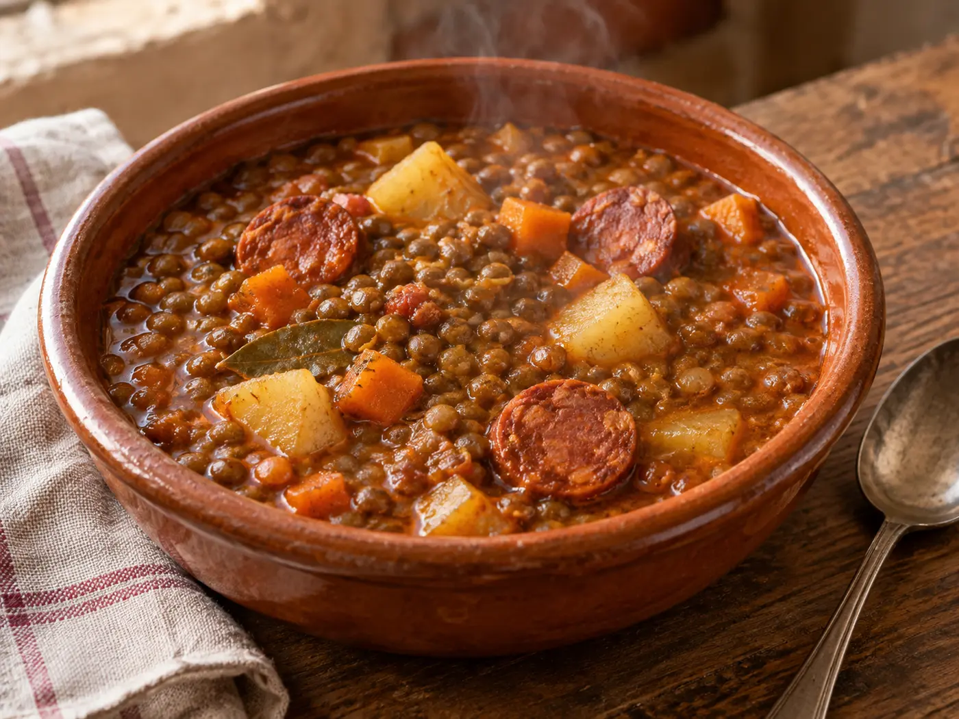 Lentejas estofadas con chorizo