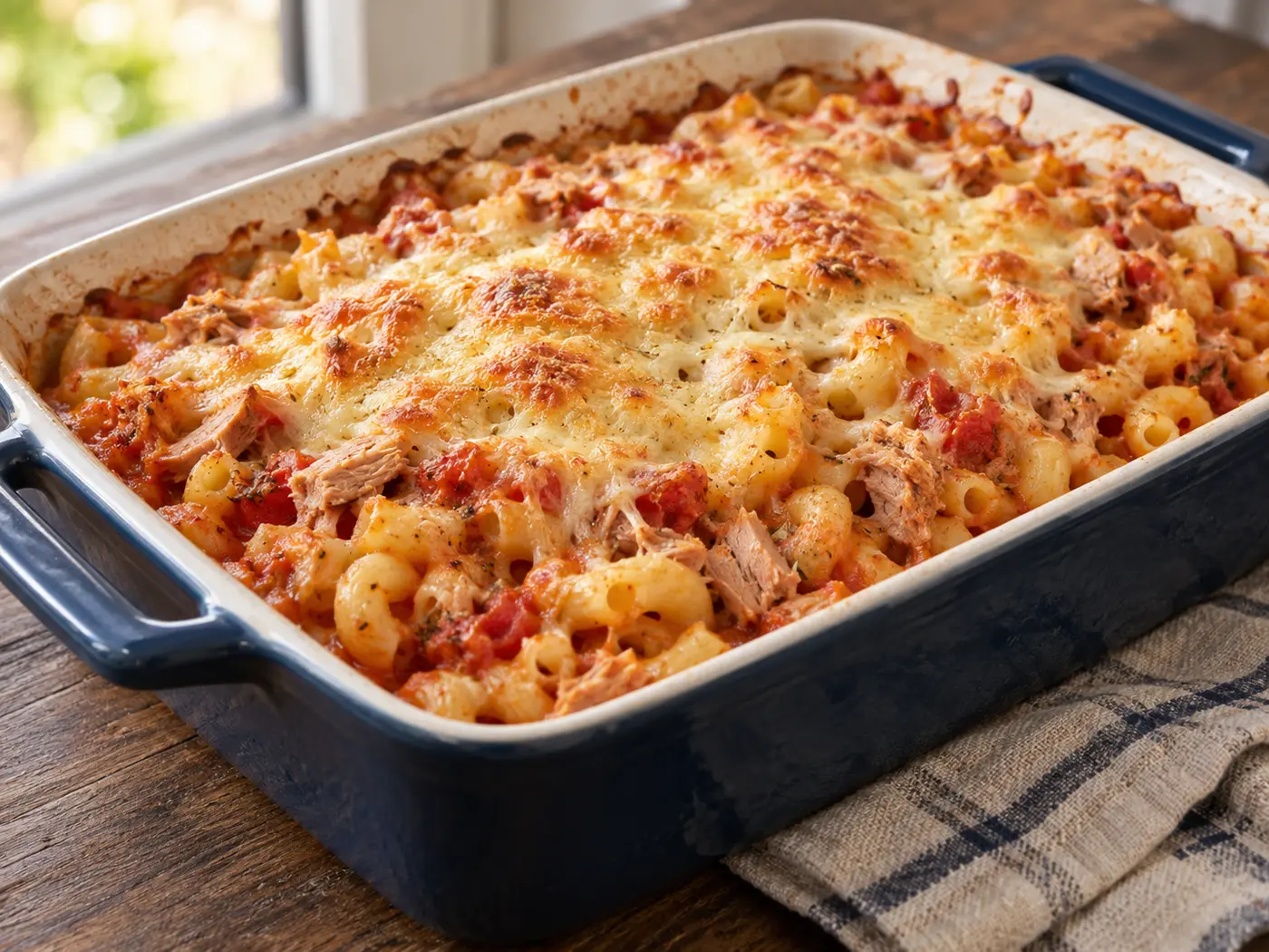 Macarrones con tomate y atún