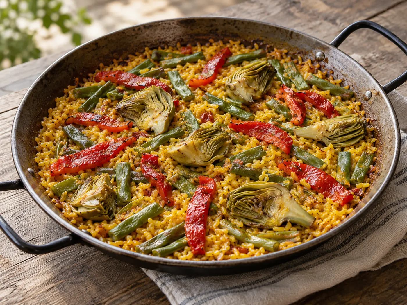 Paella fácil de verduras