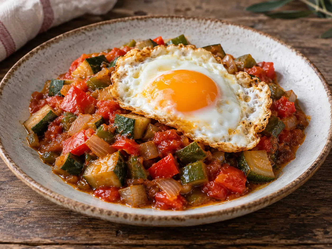 Pisto manchego con huevo
