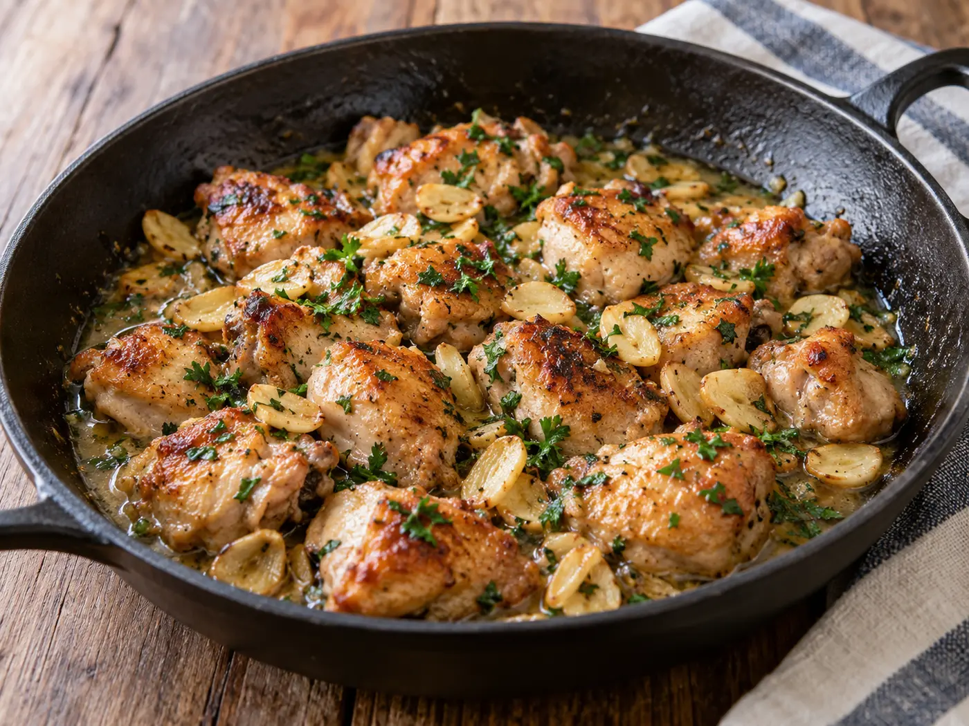 Pollo al ajillo tradicional