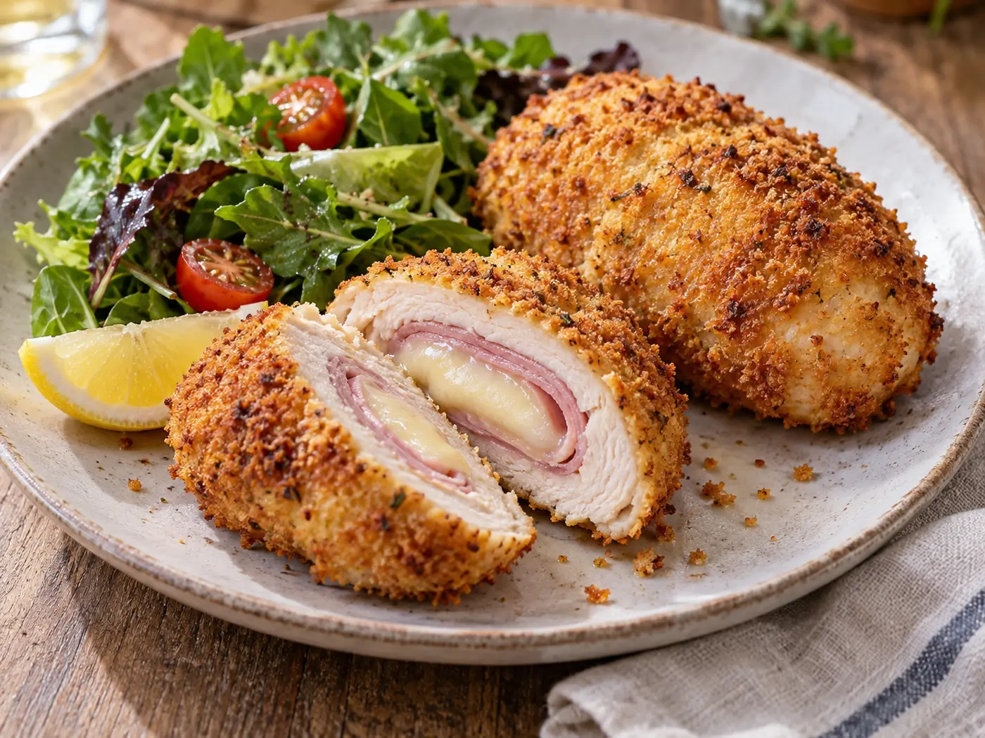 Pollo cordon bleu en Air Fryer