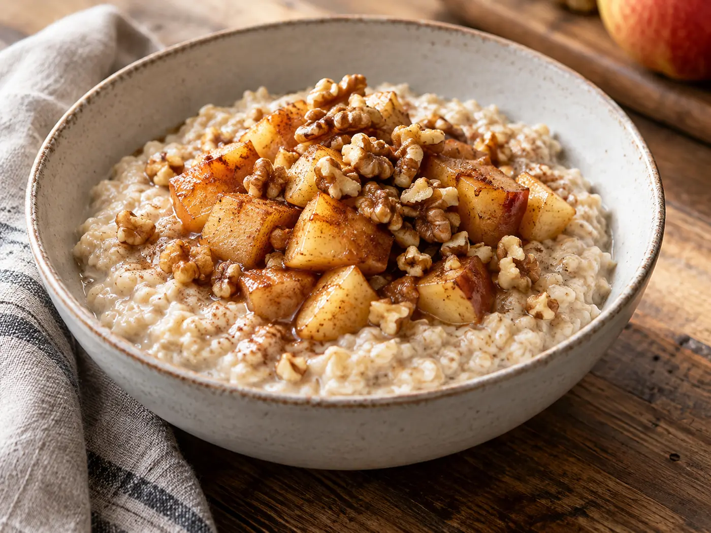 Porridge de manzana y canela