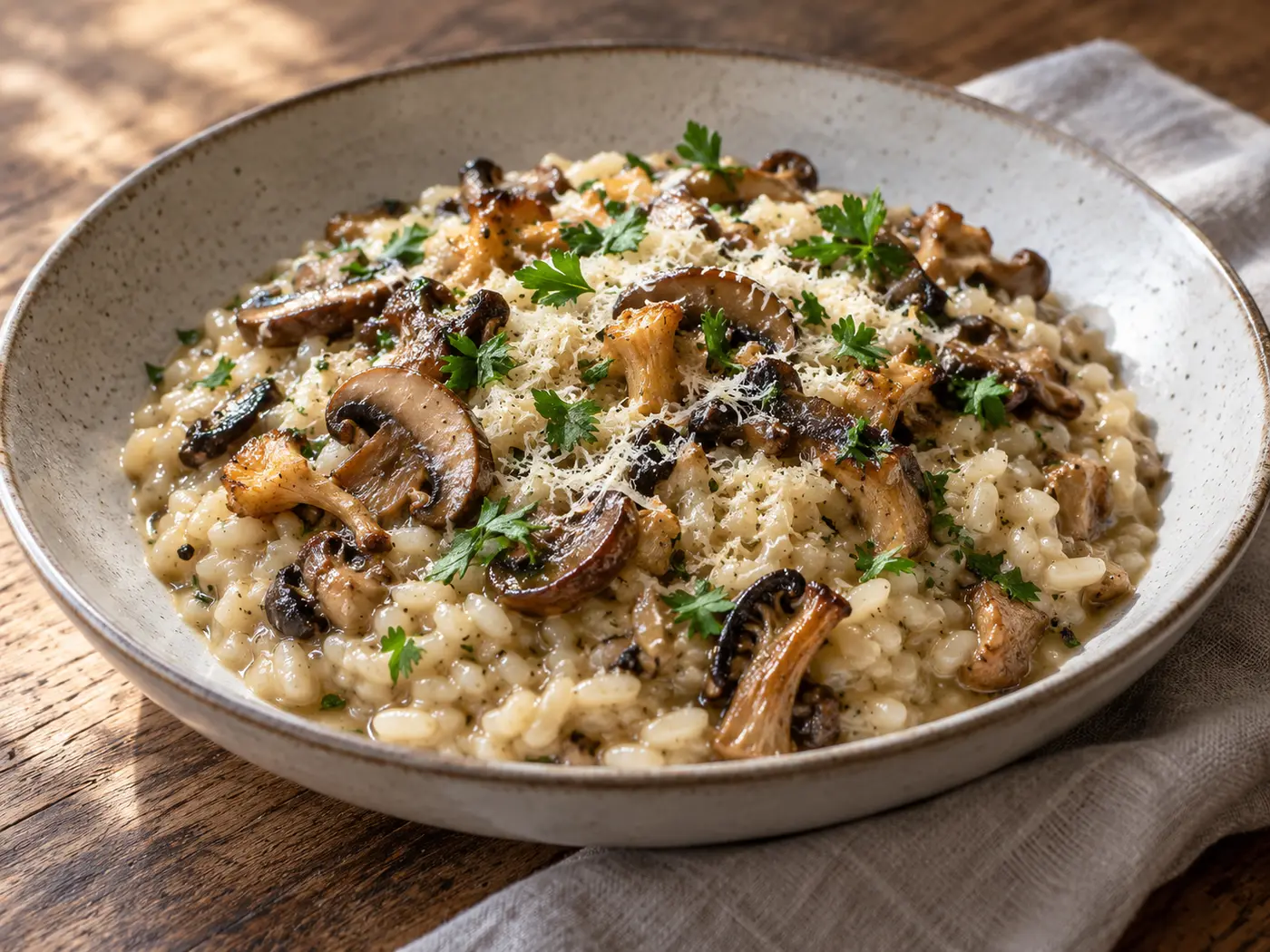 Risotto cremoso de setas