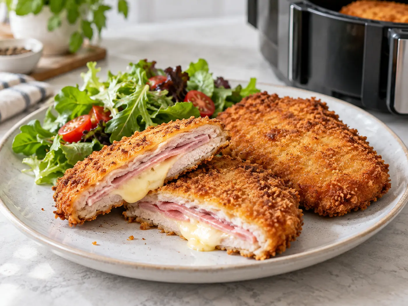 San jacobos de jamón y queso en Air Fryer