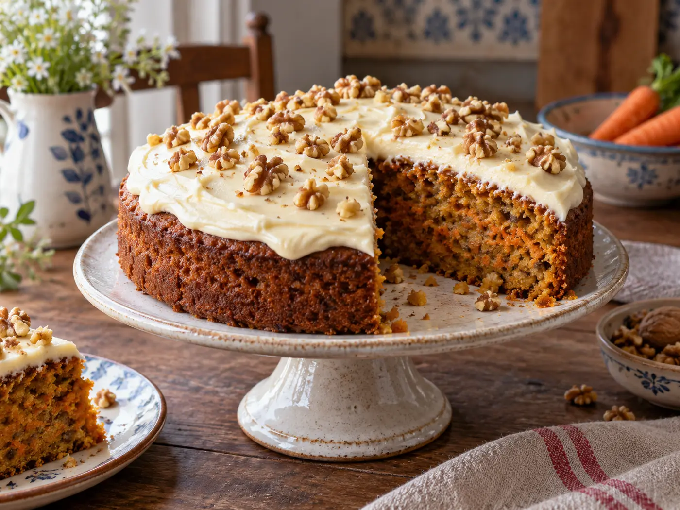 Tarta de zanahoria y nueces