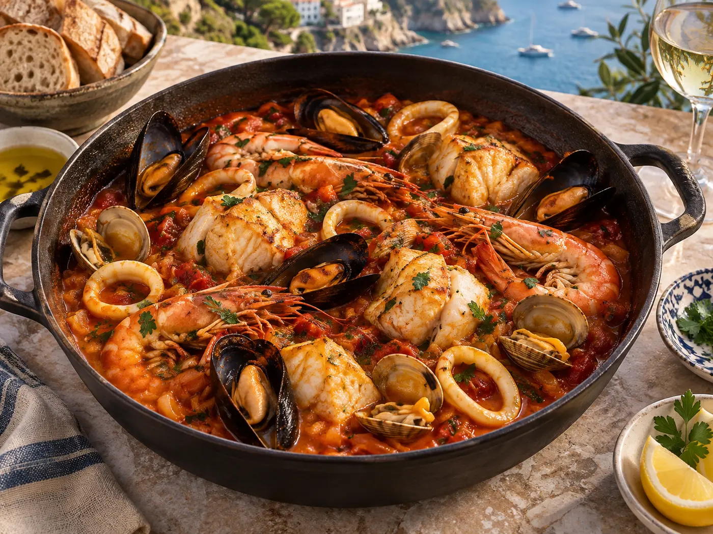 Zarzuela de pescado y marisco