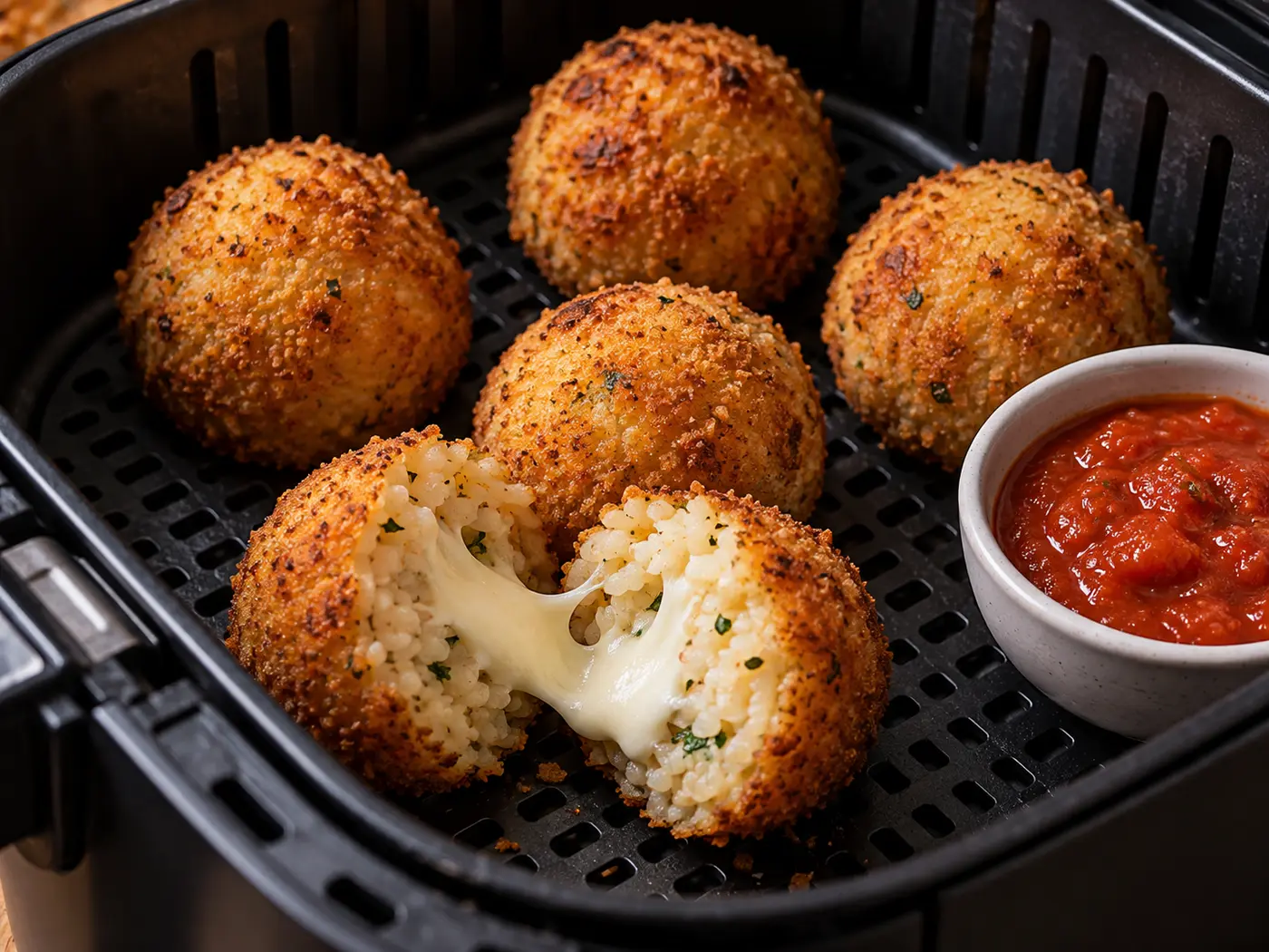 Arancini de mozzarella en Air Fryer