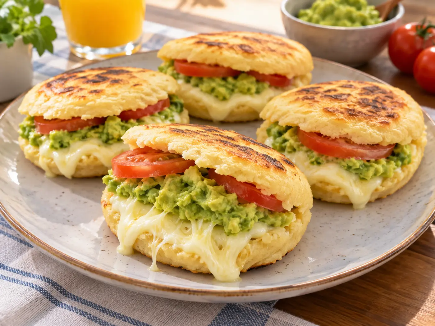 Arepas de queso con aguacate