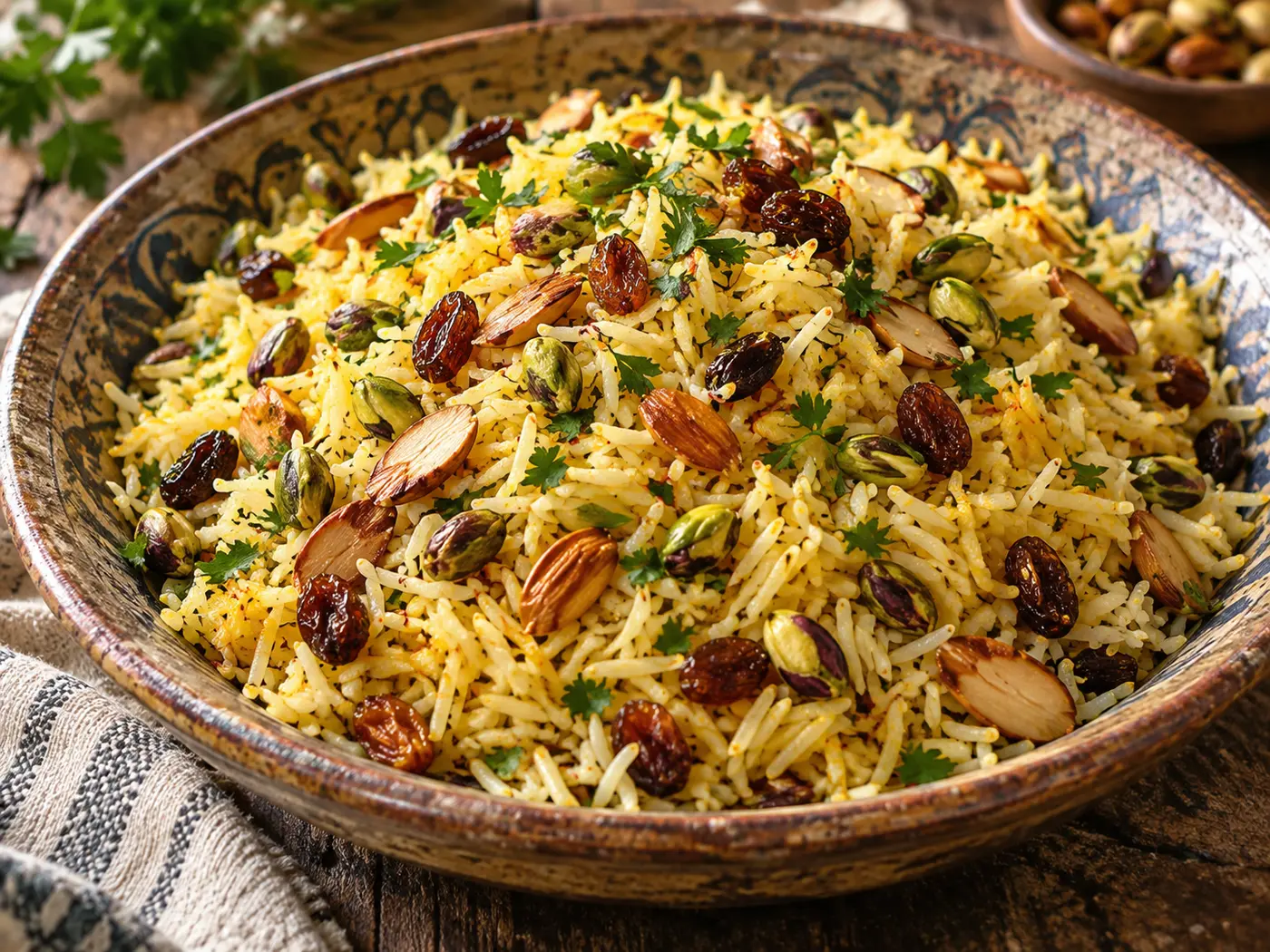 Arroz pilaf con frutos secos