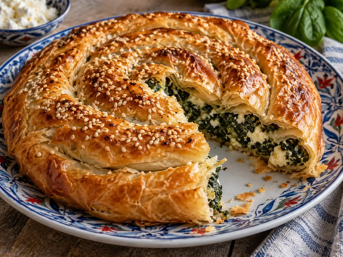 Börek de espinacas y queso feta