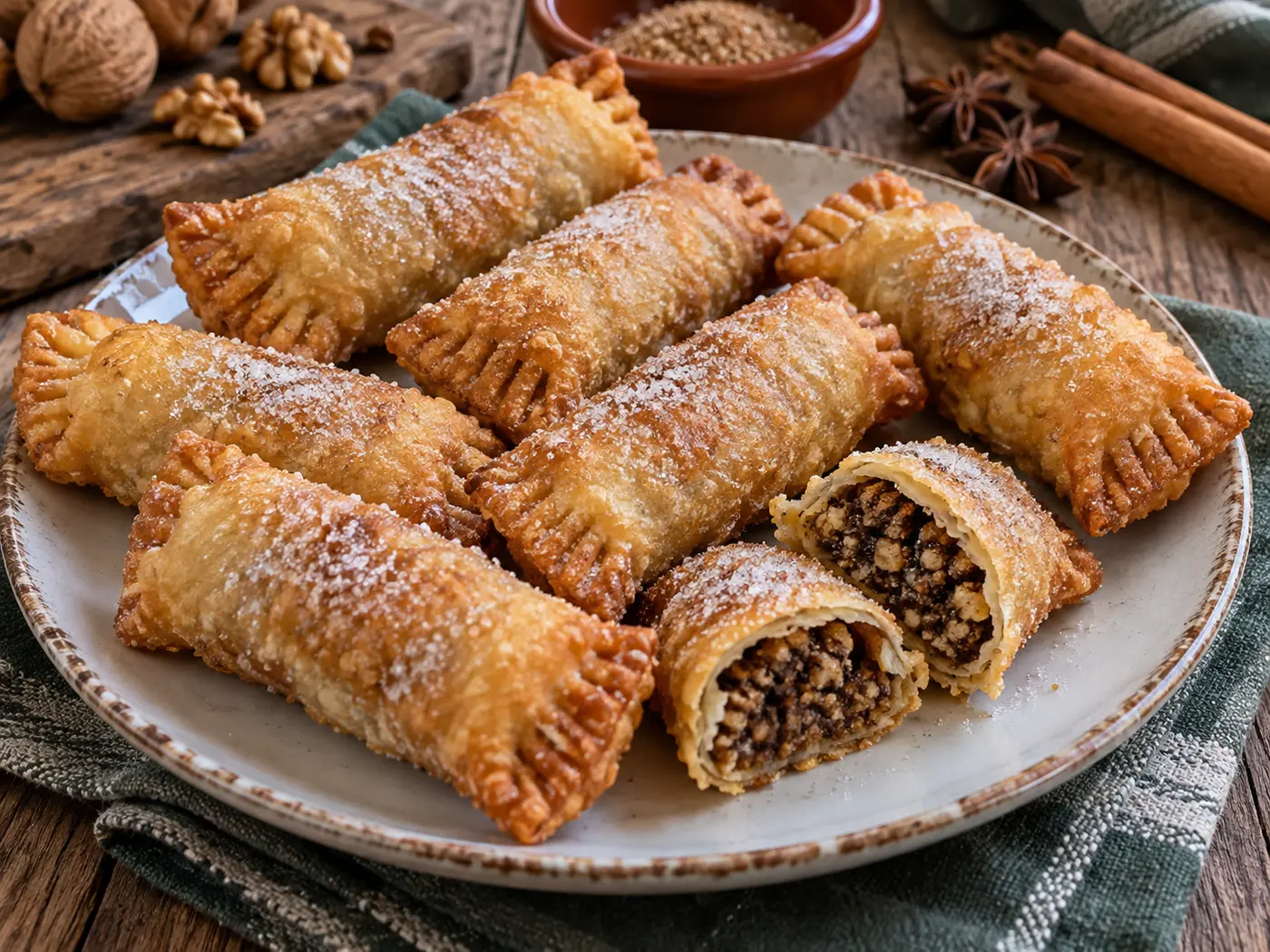 Casadielles asturianas de nuez