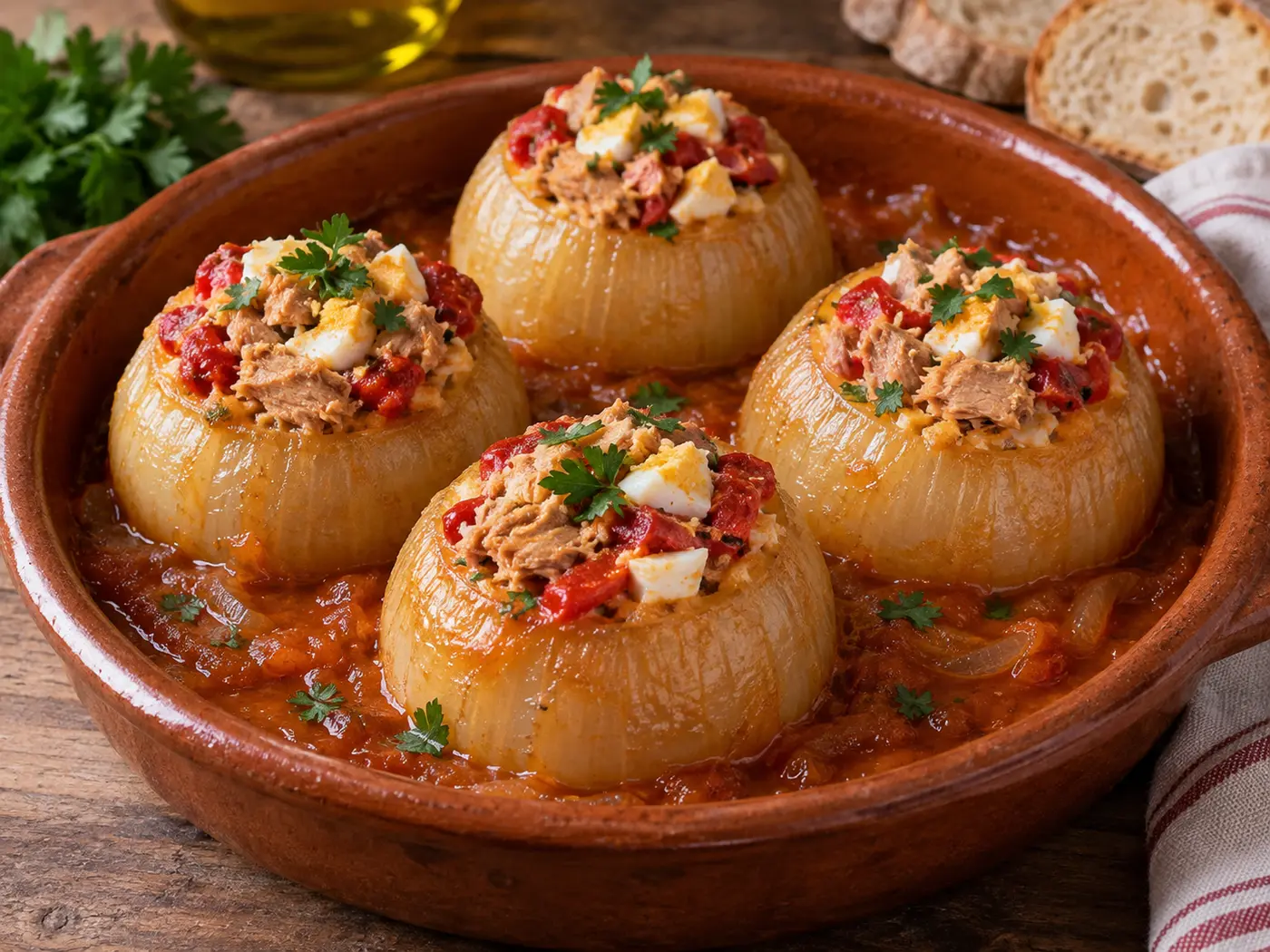 Cebollas rellenas de bonito