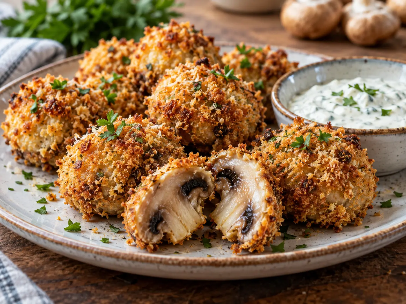Champiñones empanados en Air Fryer