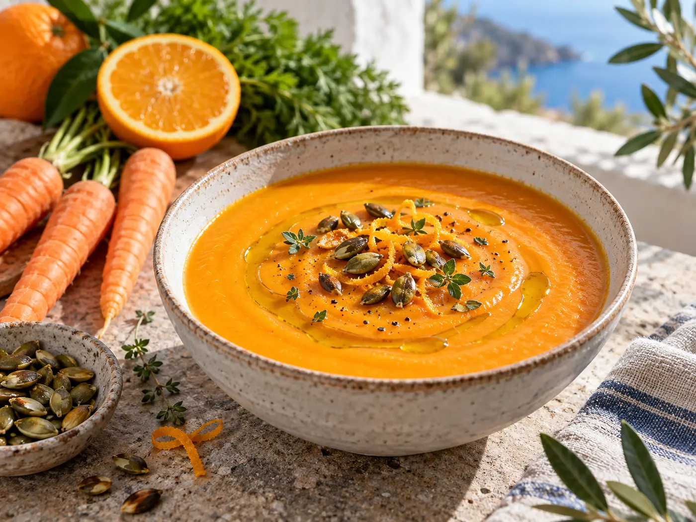 Crema de zanahoria y naranja