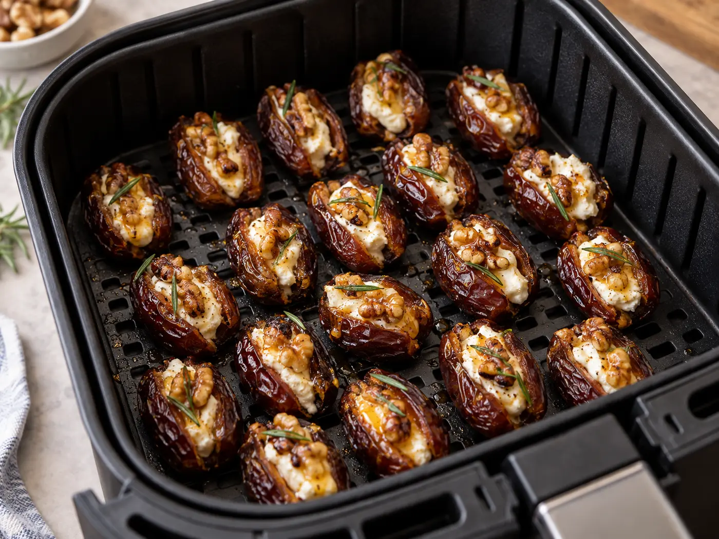 Dátiles rellenos de queso y nueces en Air Fryer