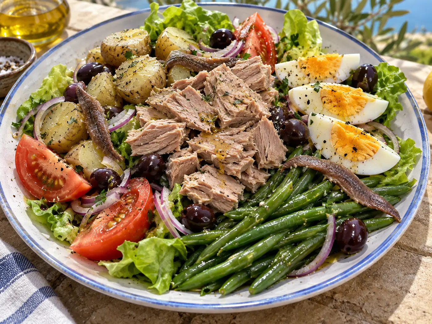 Ensalada niçoise con atún