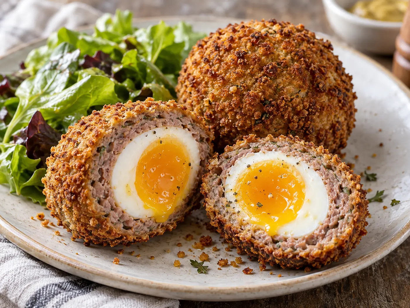 Huevos escoceses en Air Fryer
