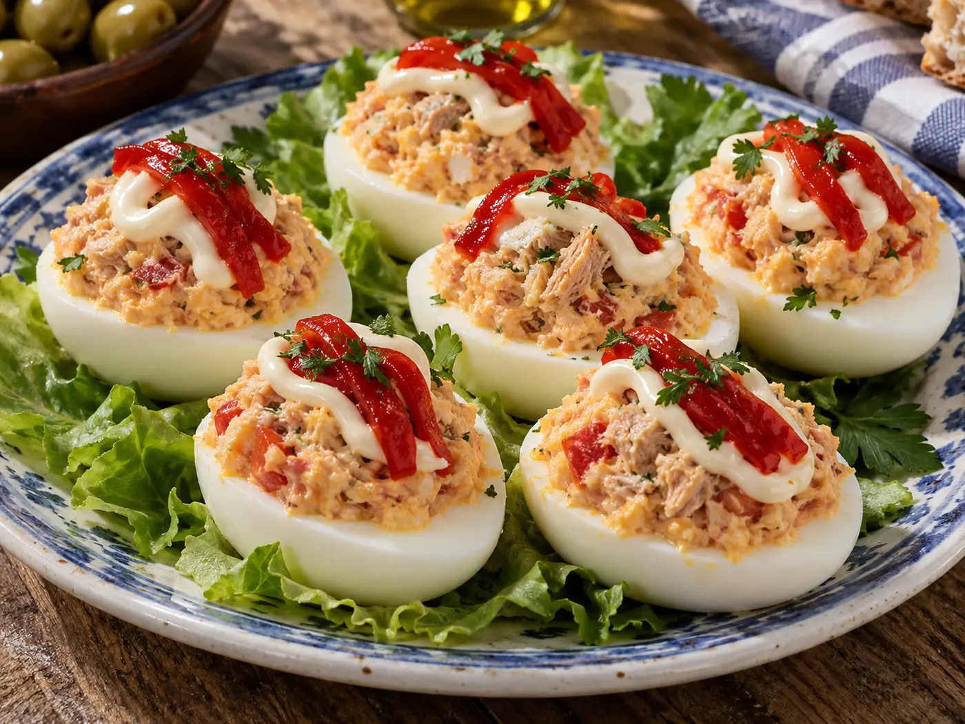 Huevos rellenos de atún