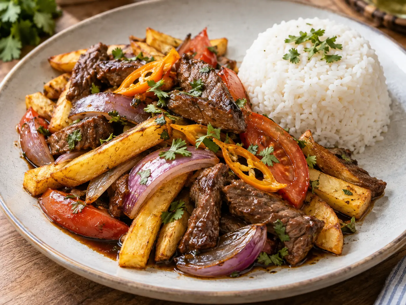 Lomo saltado peruano