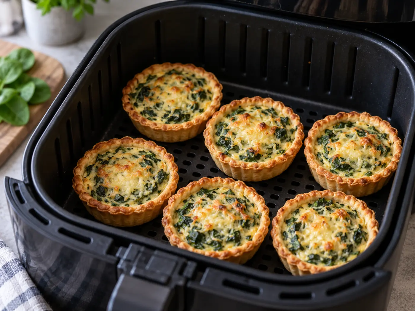 Mini quiches de espinacas en Air Fryer
