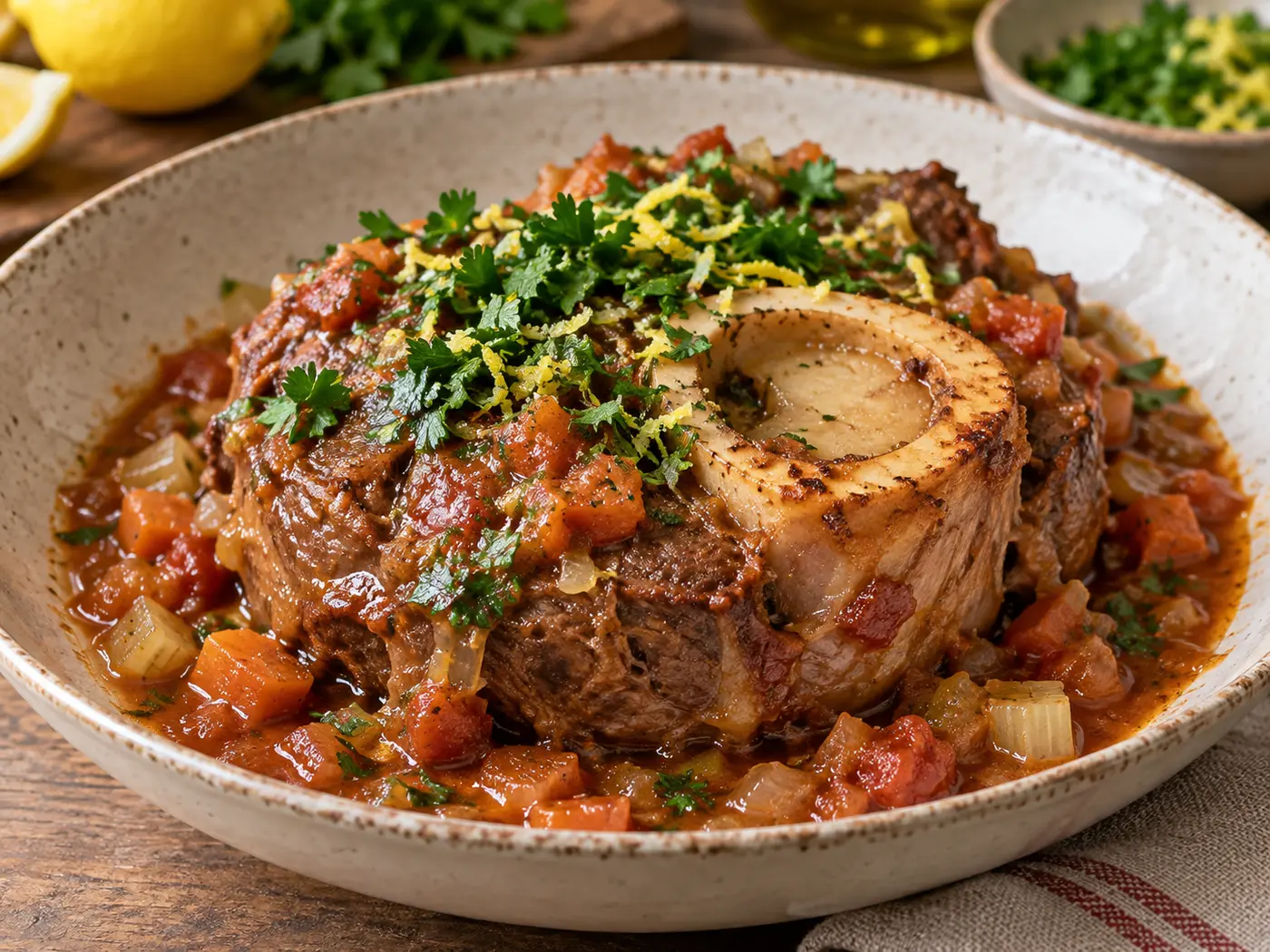 Ossobuco de ternera a la milanesa