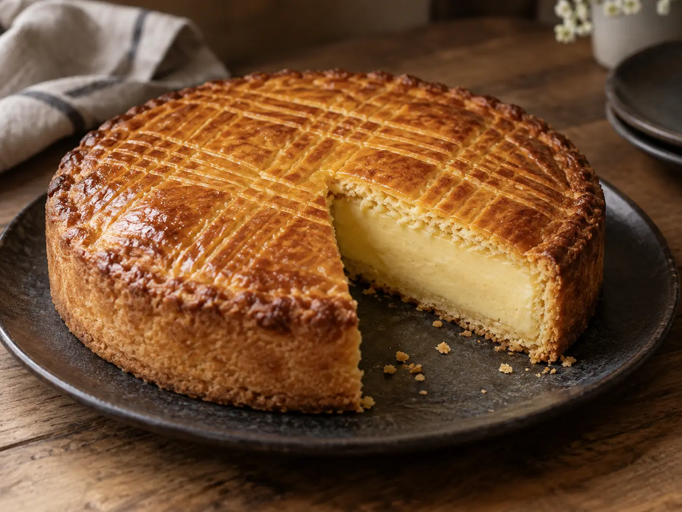 Pastel vasco relleno de crema