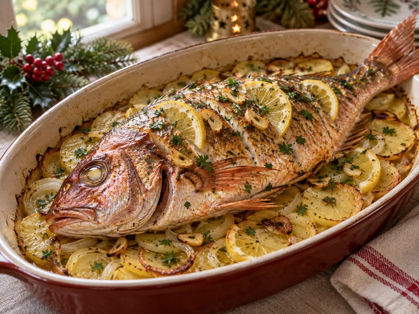 Besugo al horno a la madrileña