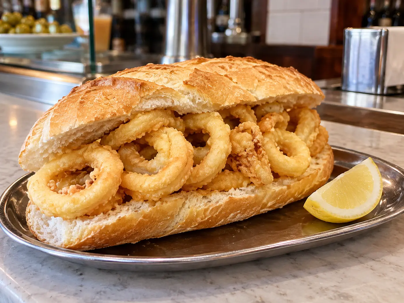 Bocadillo de calamares madrileño