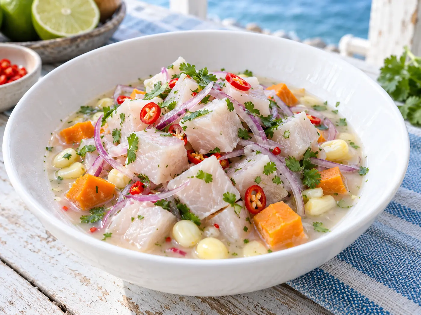 Ceviche de corvina con lima