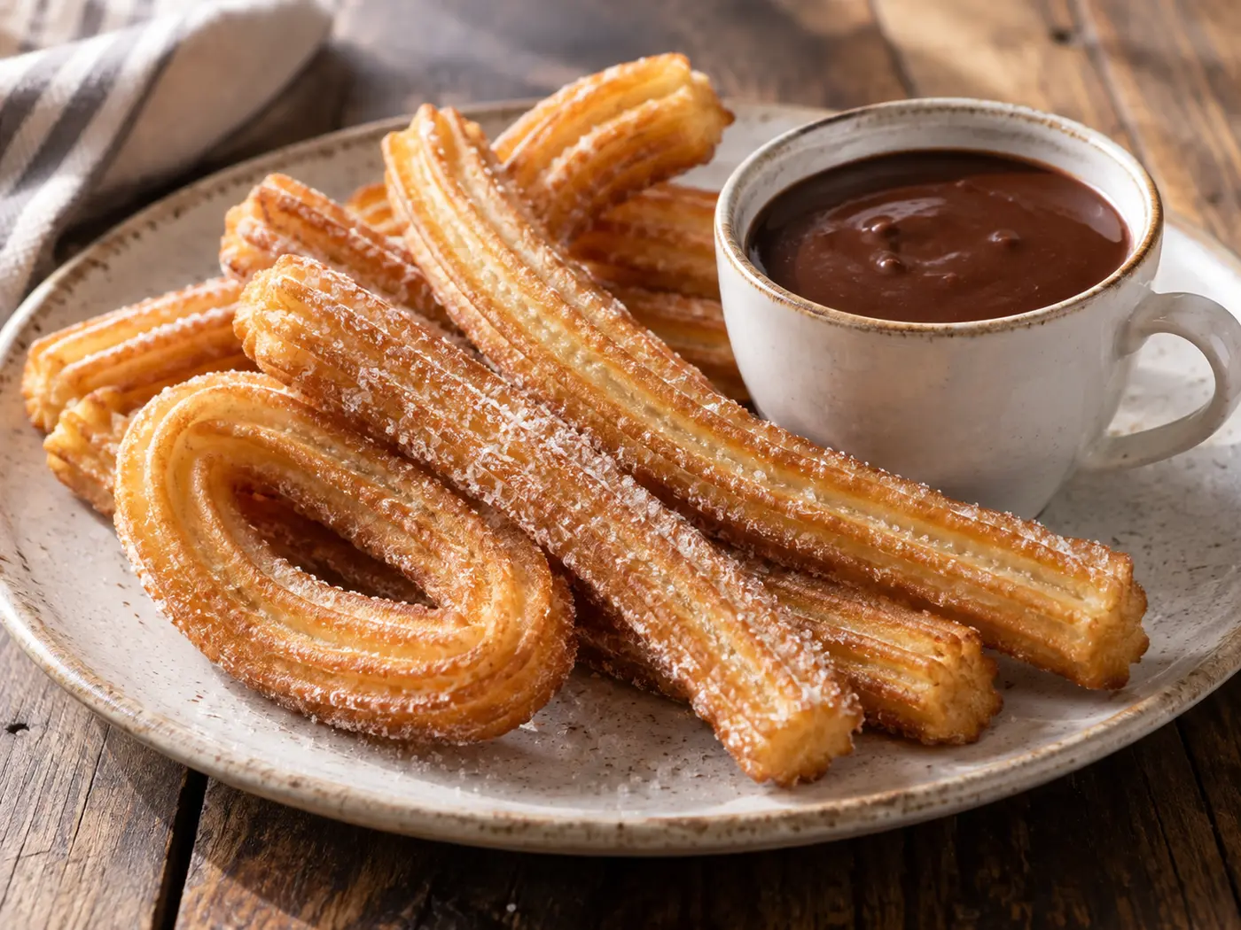 Churros caseros con chocolate