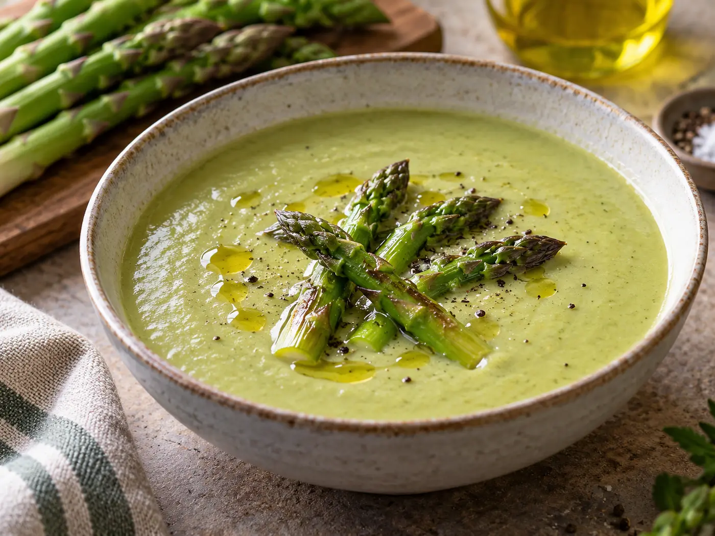 Crema de espárragos verdes