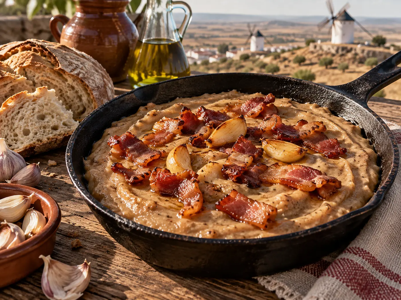 Gachas manchegas con panceta