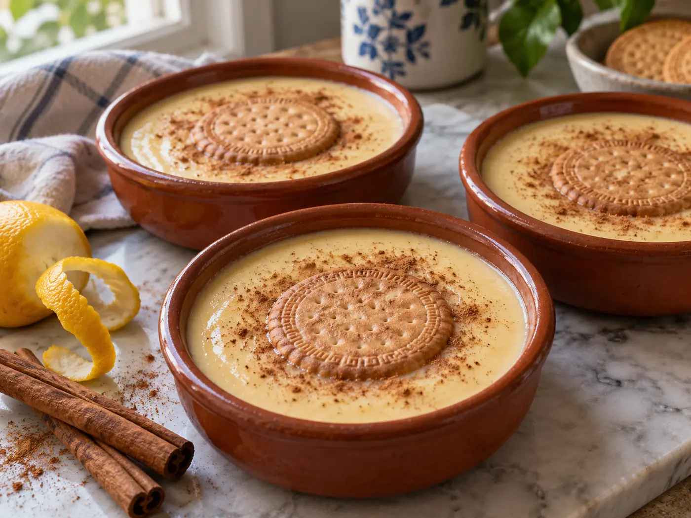Natillas caseras con canela