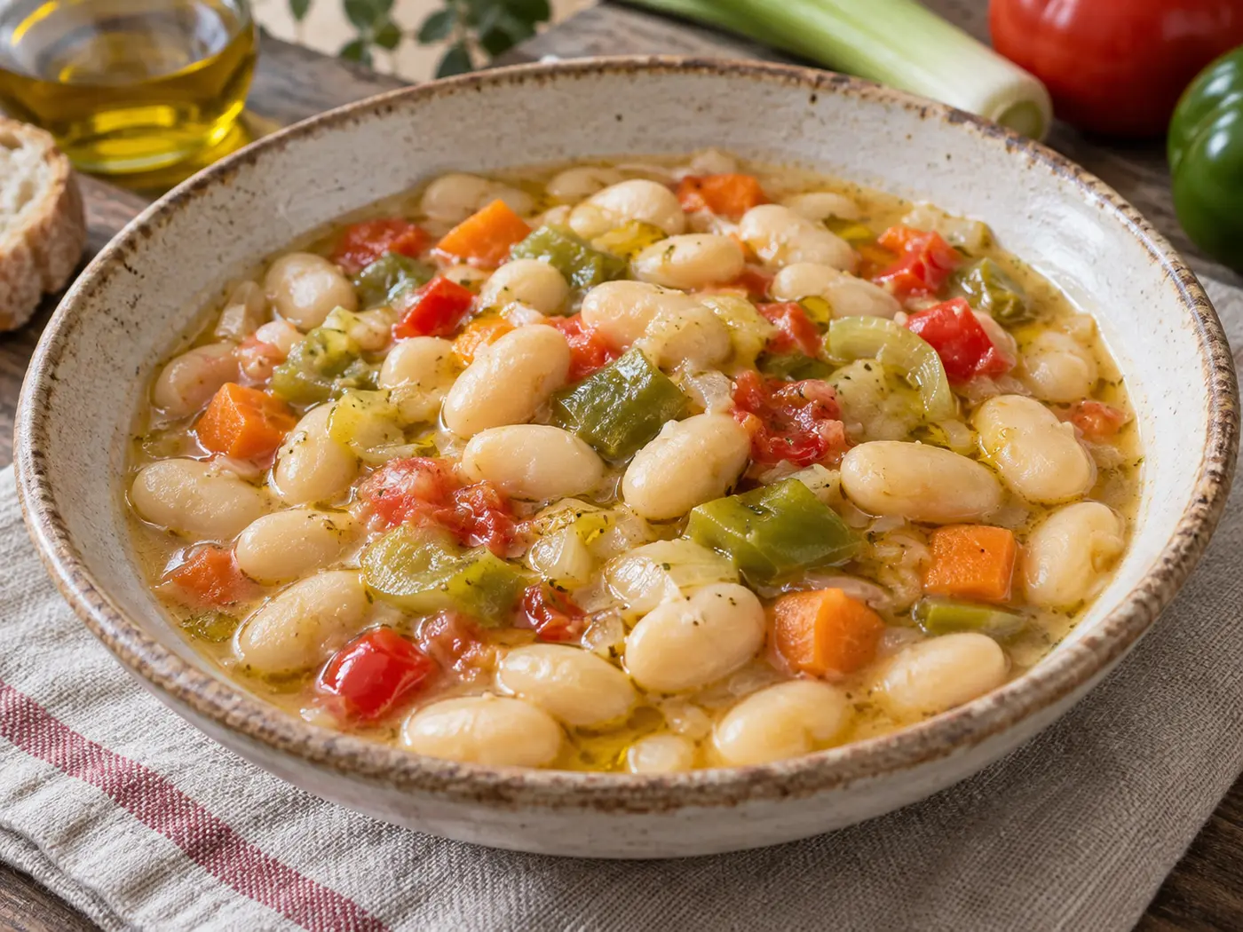 Pochas a la navarra con verduras