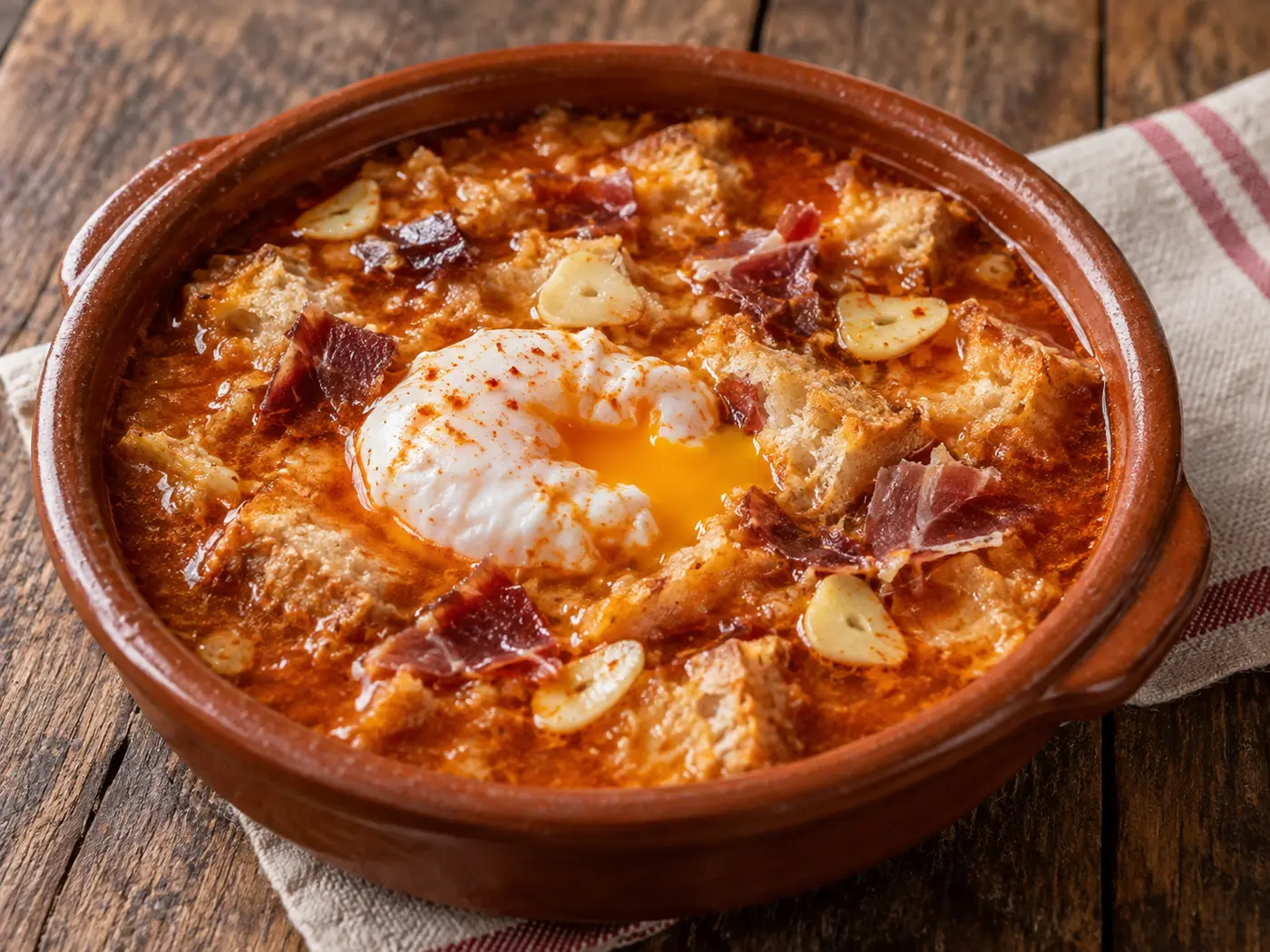 Sopa castellana de ajo