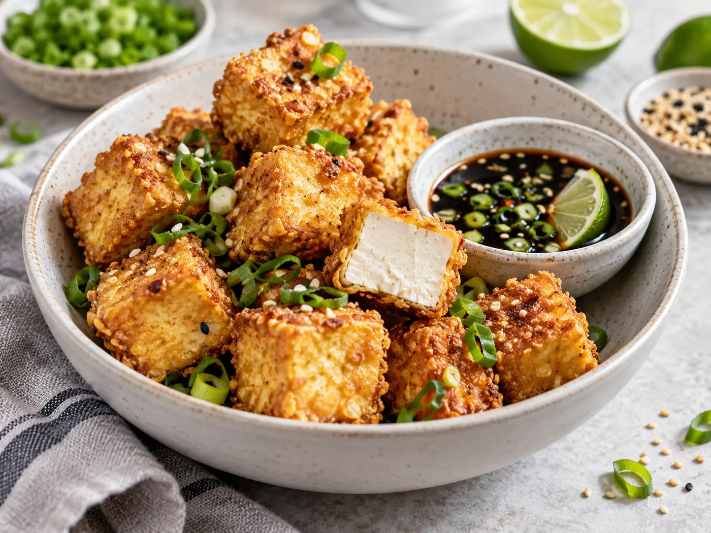 Tofu crujiente en Air Fryer